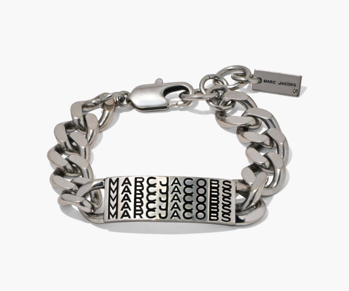 Marc Jacobs Barcode Monogram ID Chain Bracelet Stříbrné | ZIQJF7695