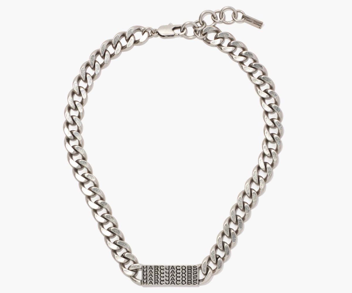 Marc Jacobs Barcode Monogram ID Chain Necklace Stříbrné | CGDOR5736