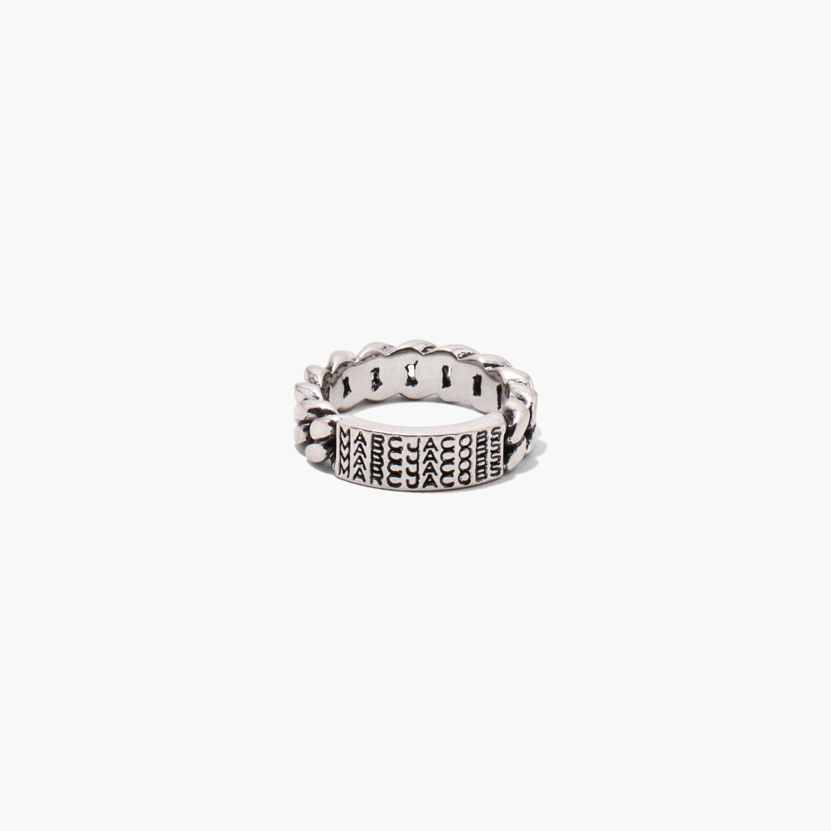 Marc Jacobs Barcode Monogram ID Chain Ring Stříbrné | CPJNX4970