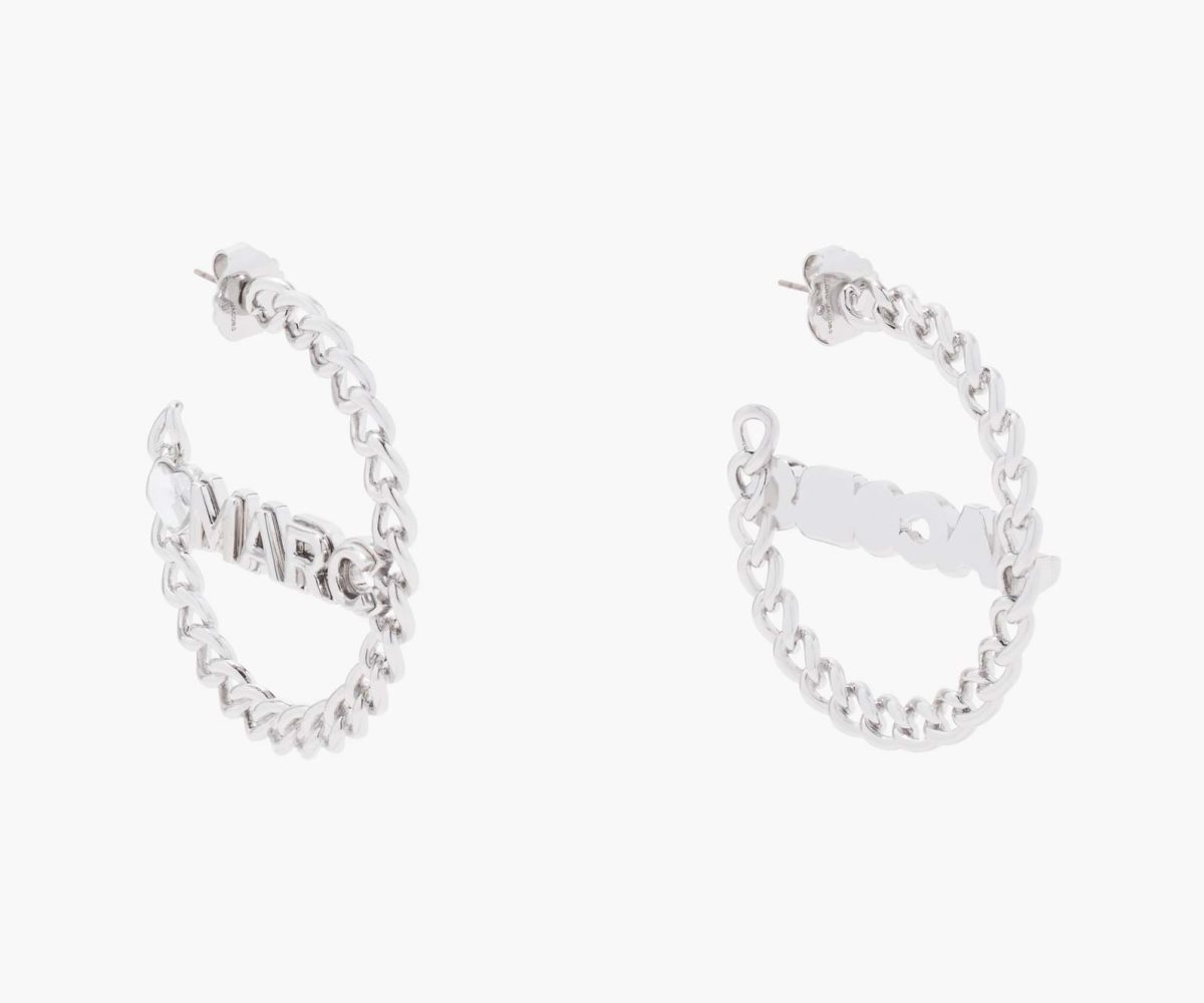 Marc Jacobs Charmed Chain Hoops Stříbrné | RNFHO7149