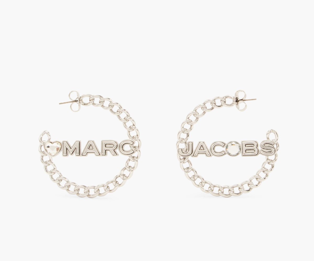 Marc Jacobs Charmed Chain Hoops Stříbrné | RNFHO7149