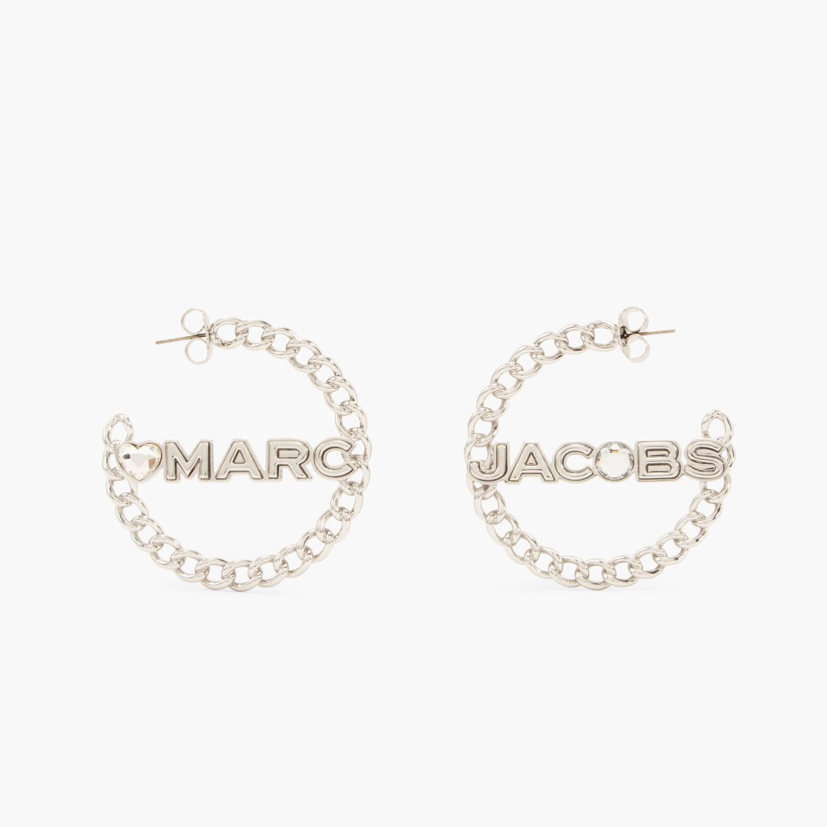 Marc Jacobs Charmed Chain Hoops Stříbrné | RNFHO7149