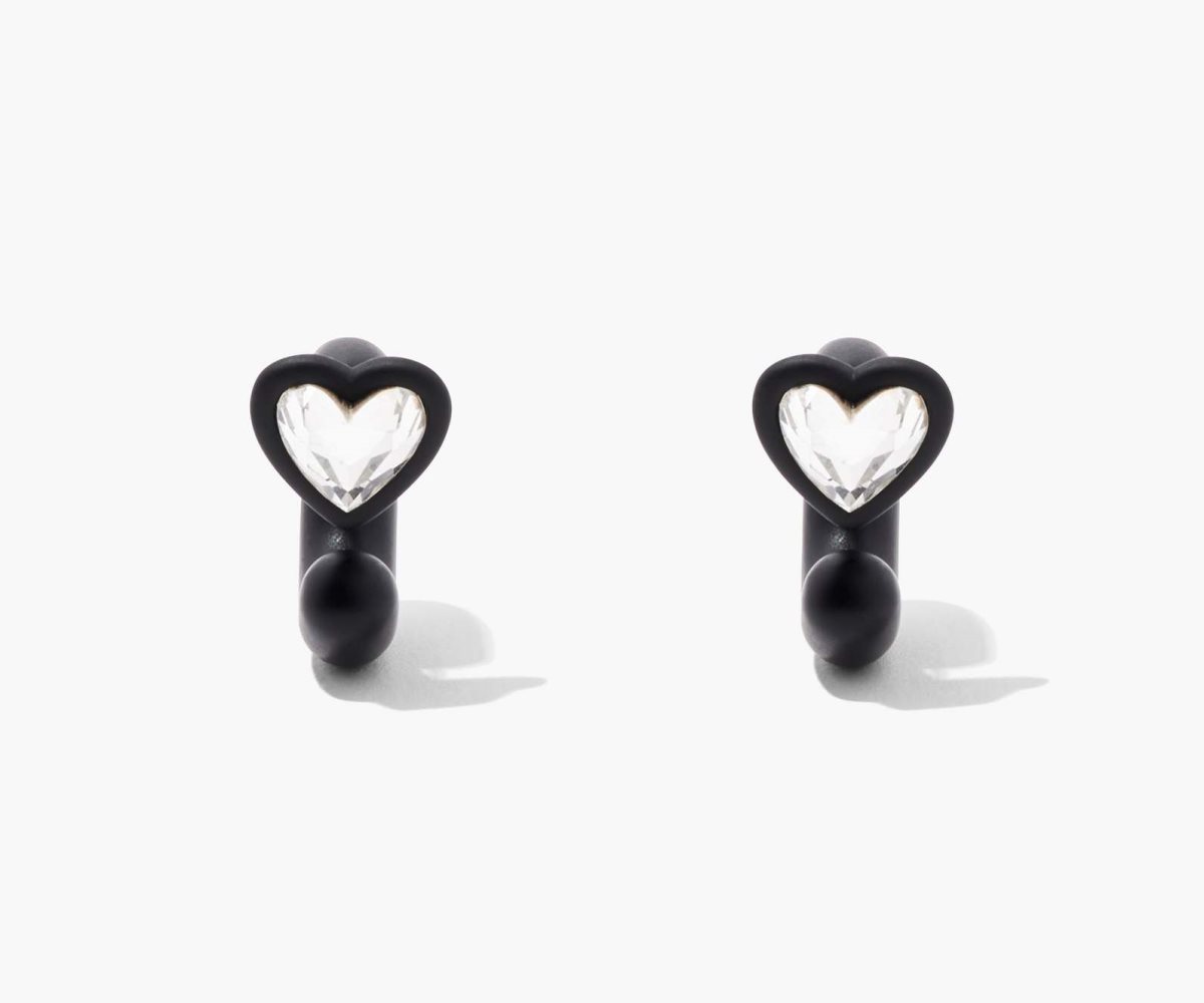 Marc Jacobs Charmed Heart Hoops DTM Černé Viacfarebný | GEFIU8350