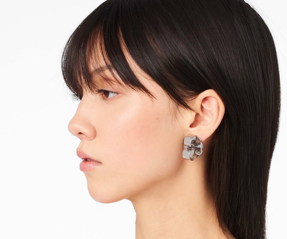 Marc Jacobs Charmed Heart Stud Earrings Stříbrné | TINXR7901