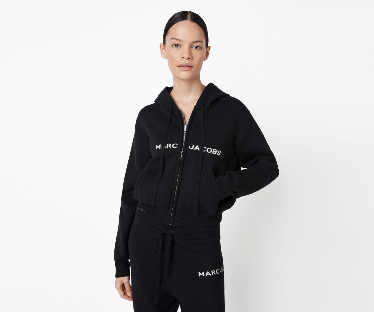 Marc Jacobs Cropped Zip Hoodie Černé | LCAFV9401