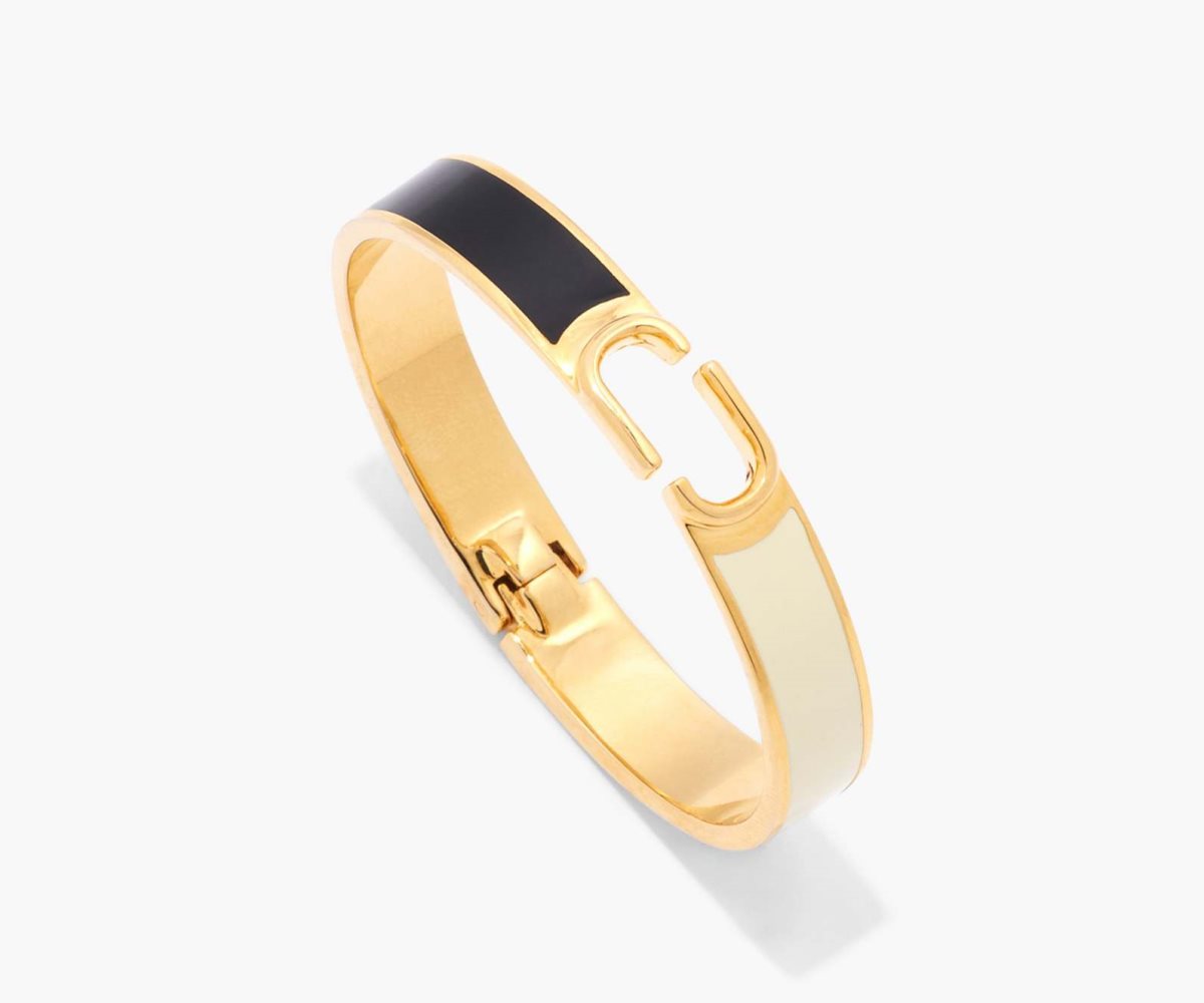 Marc Jacobs J Marc Hinge Bangle Černé Zlaté | CJFUA9182