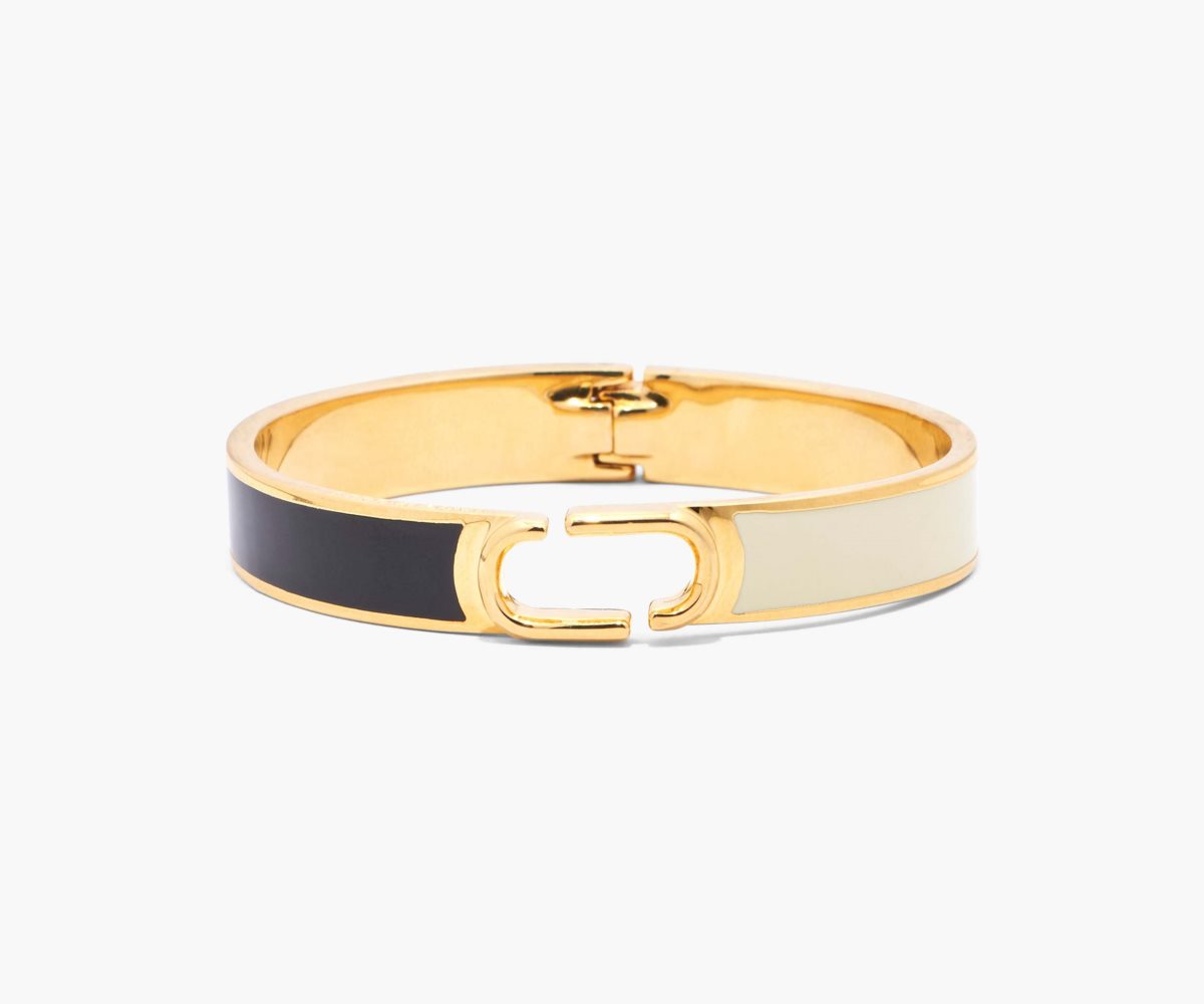 Marc Jacobs J Marc Hinge Bangle Černé Zlaté | CJFUA9182