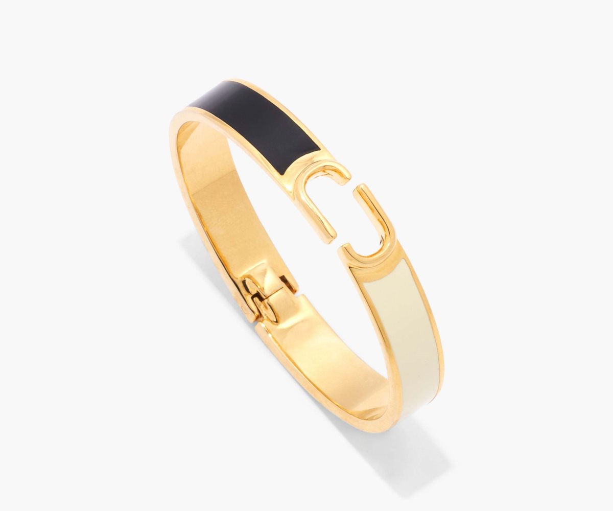 Marc Jacobs J Marc Hinge Bangle Černé Zlaté | CJFUA9182