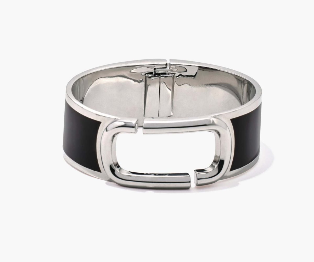 Marc Jacobs J Marc Large Hinge Bangle Černé Stříbrné | PCIFY2879