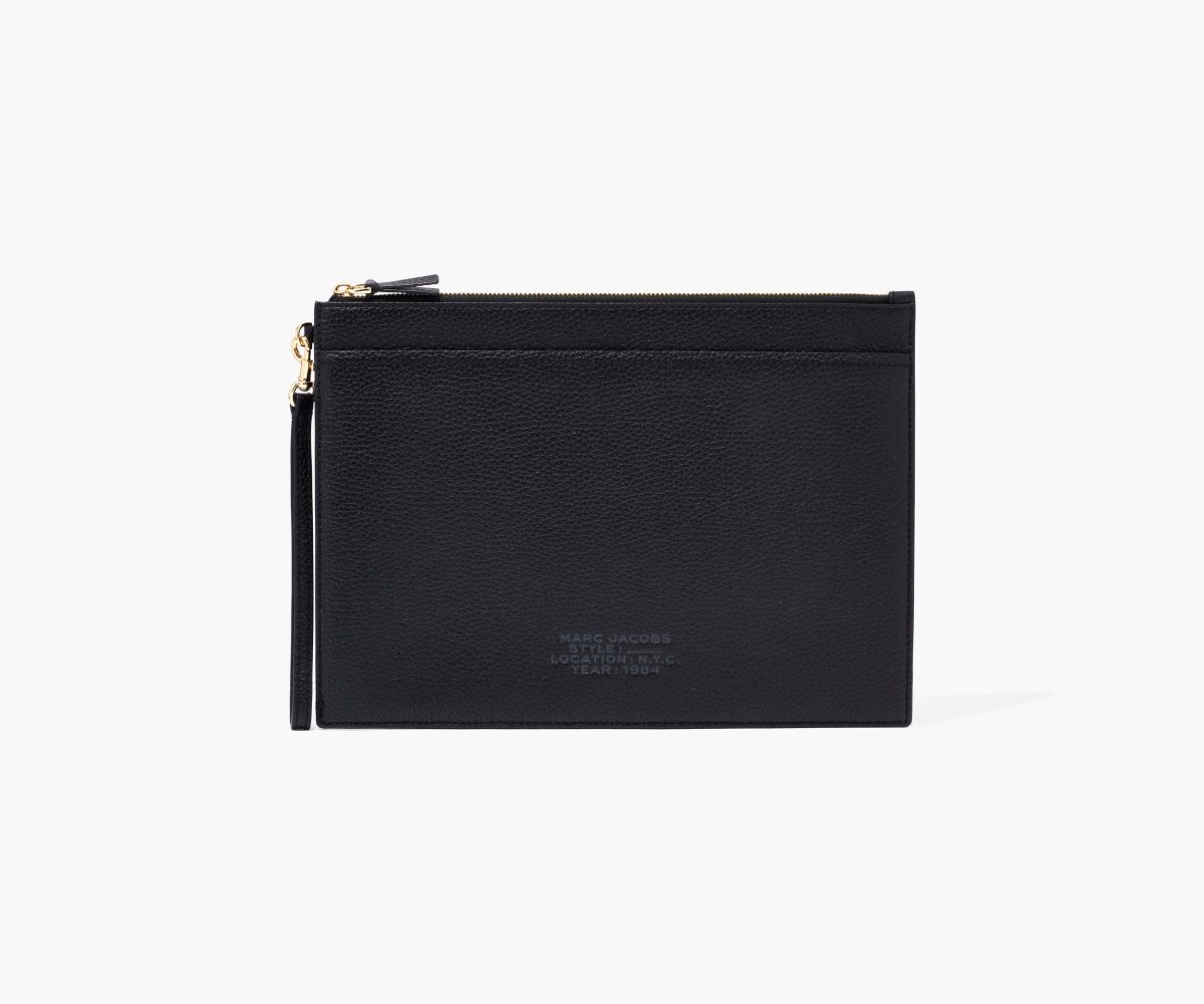 Marc Jacobs Large Læder Wristlet Černé | GWXLV0543