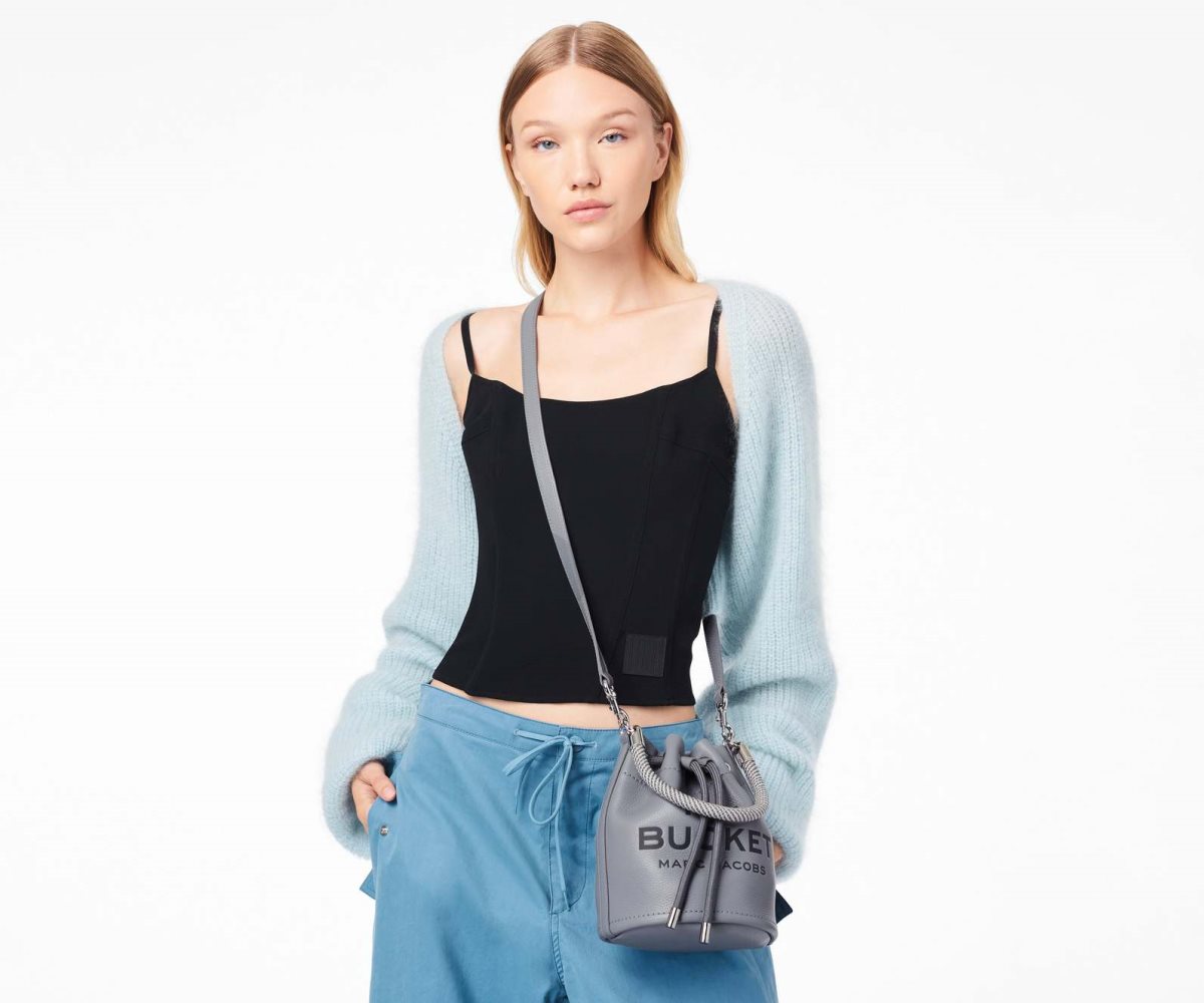 Marc Jacobs Læder Bucket Bag Šedé | ILANW6593