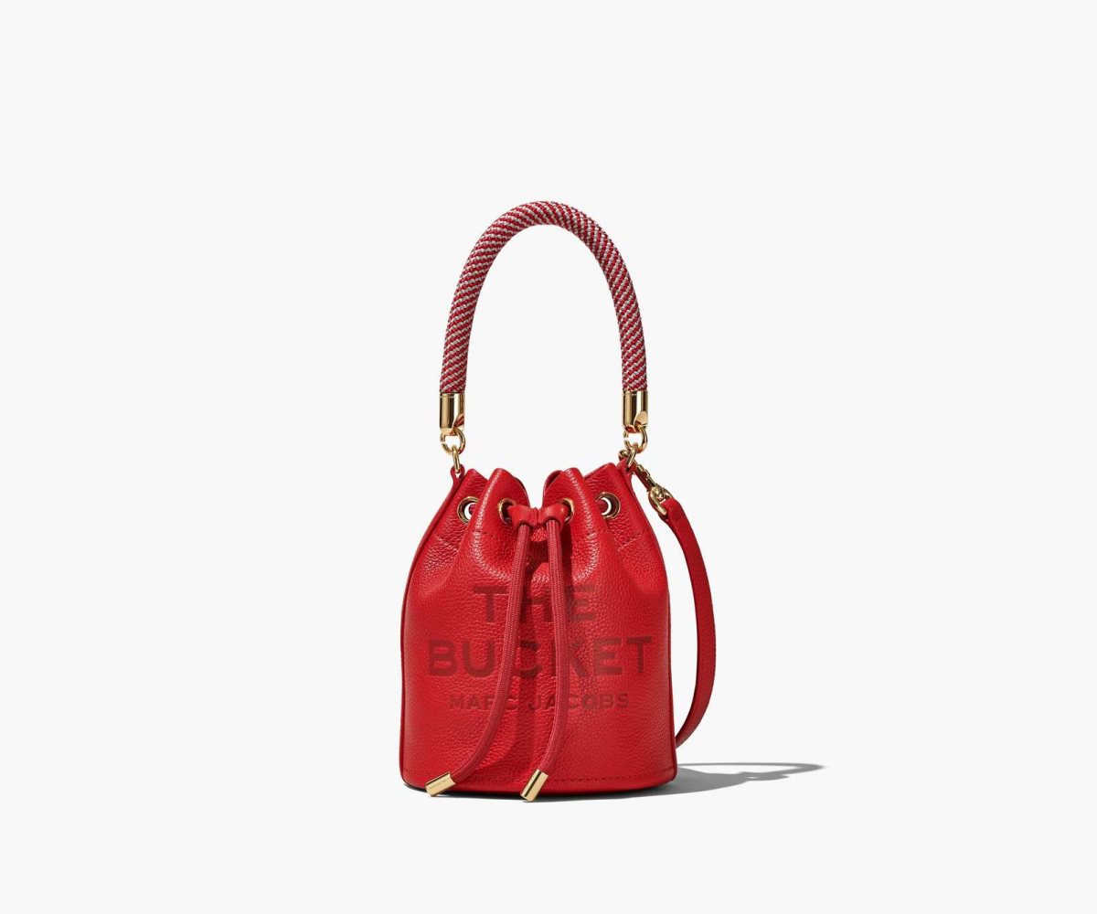 Marc Jacobs Læder Micro Bucket Bag Červené | BQVZO5378