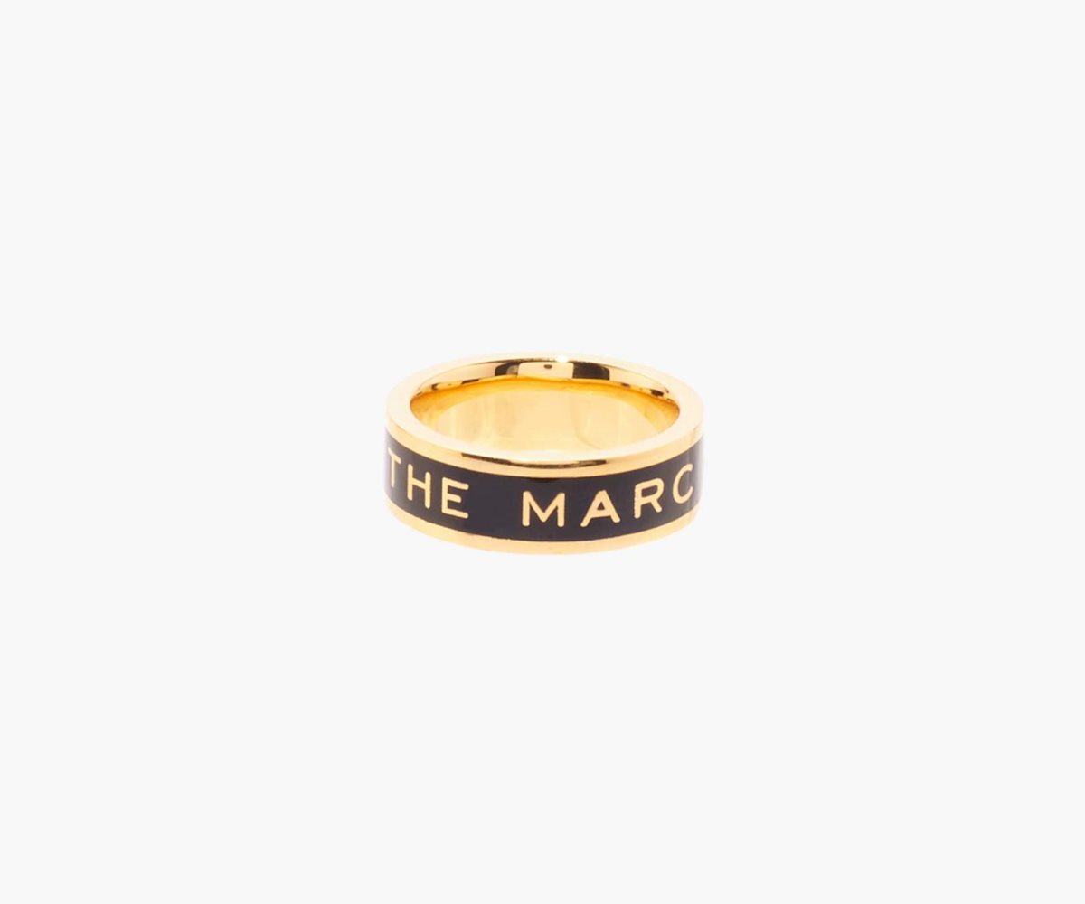 Marc Jacobs Medallion Ring Černé Zlaté | LBQSO0378