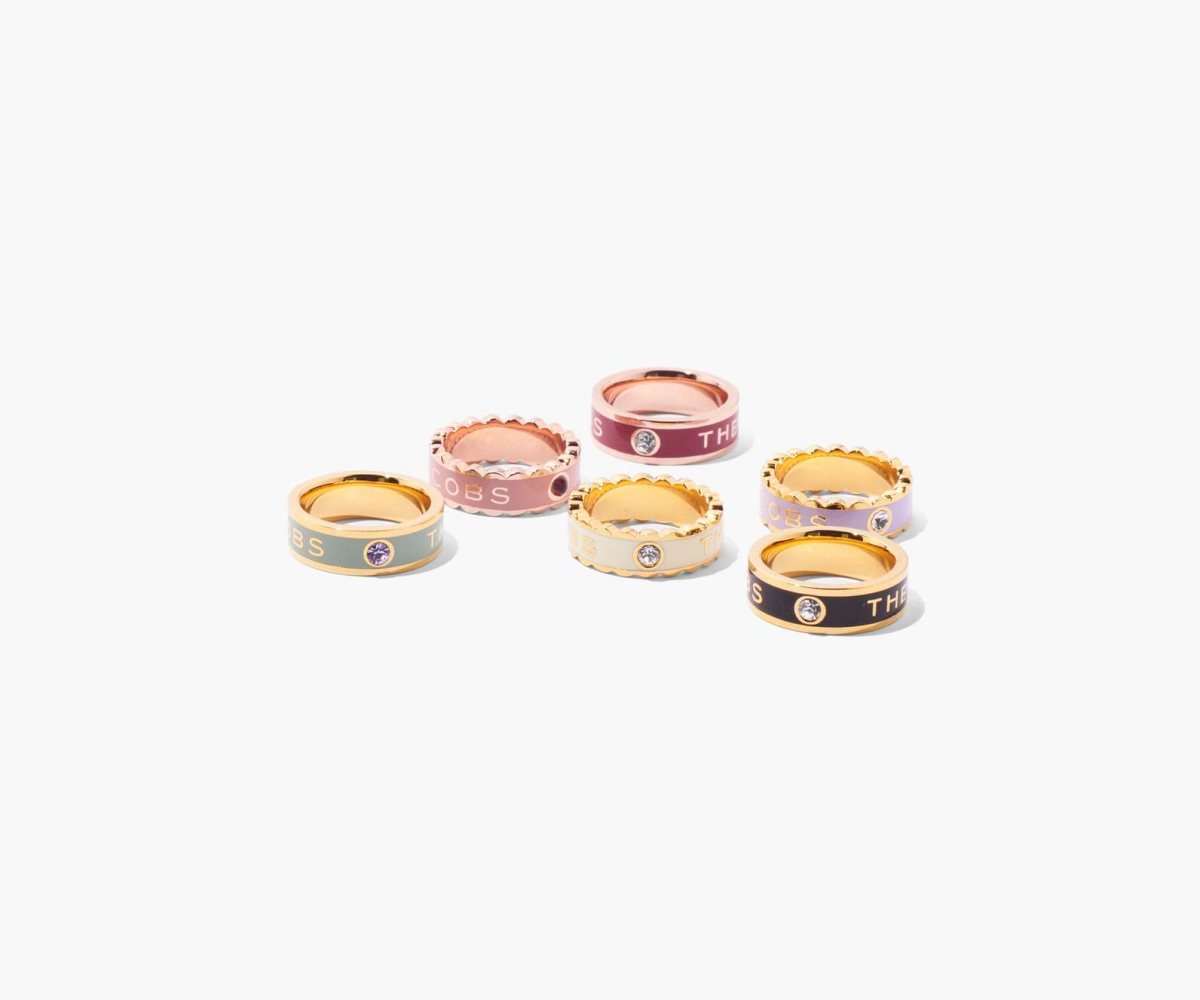 Marc Jacobs Medallion Ring Černé Zlaté | LBQSO0378