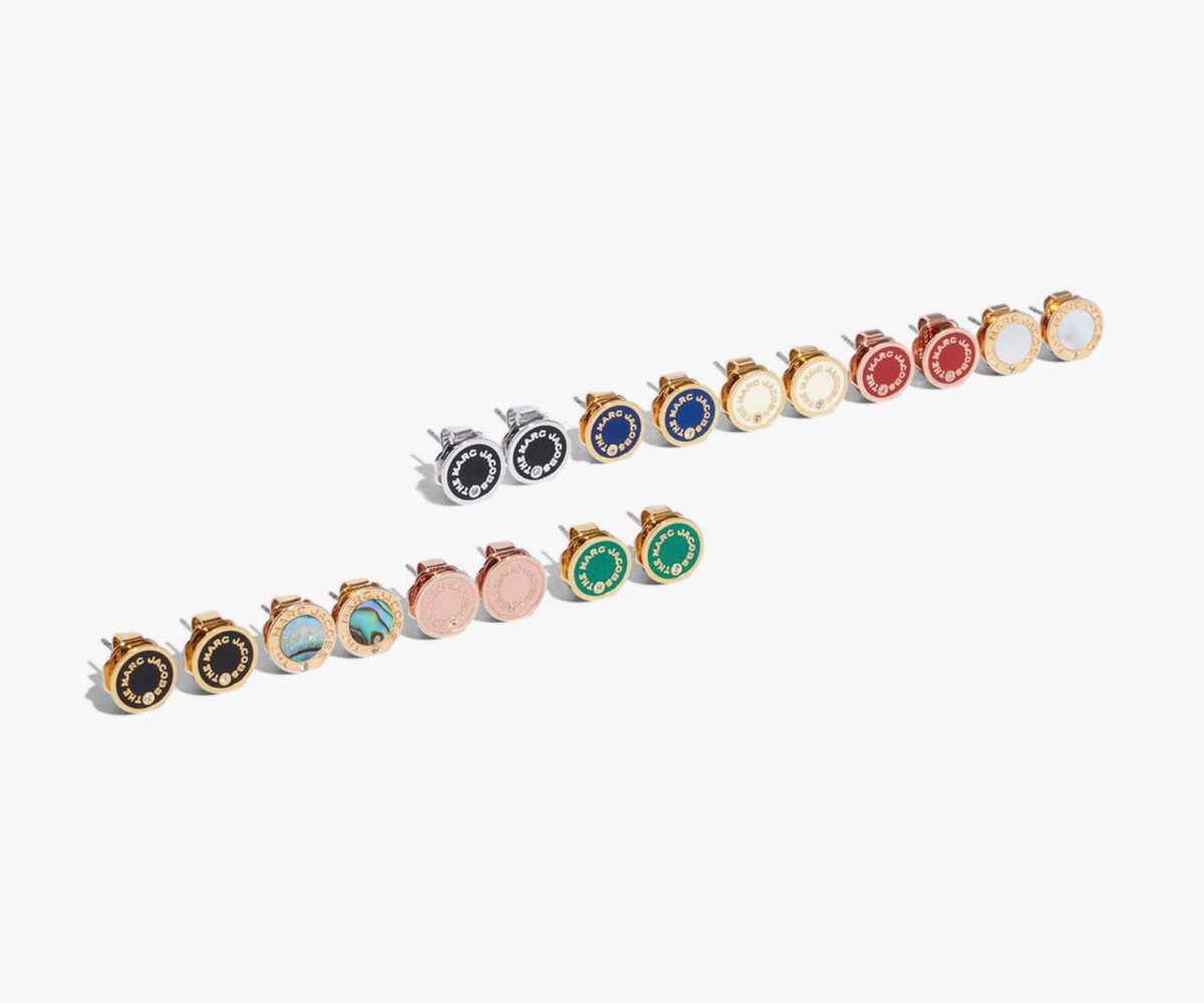 Marc Jacobs Medallion Studs Černé Stříbrné | ICNQW5016