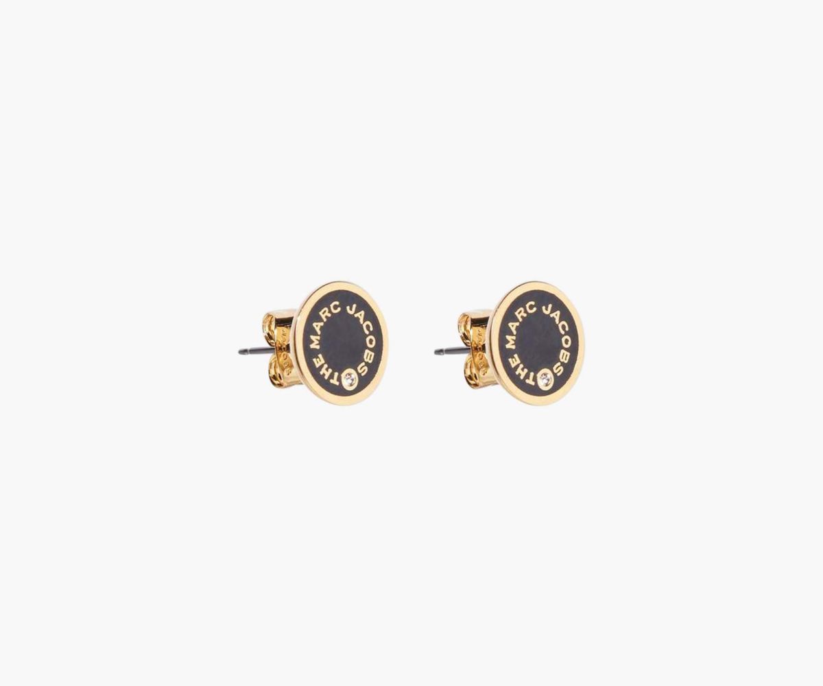 Marc Jacobs Medallion Studs Černé Zlaté | DOBXZ1689