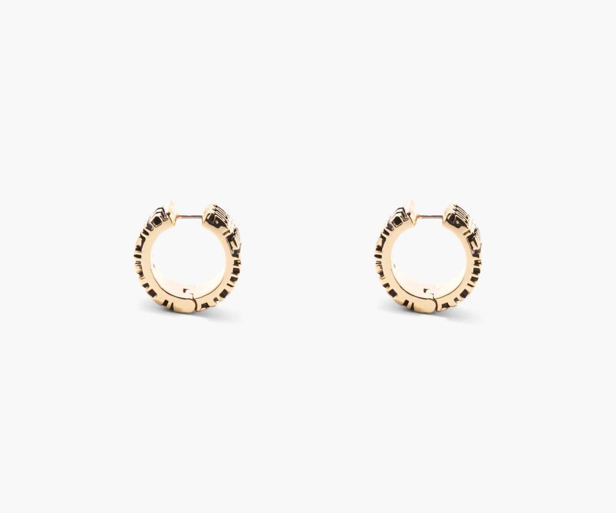 Marc Jacobs Monogram Engraved Hoops Zlaté | EBCPR1605