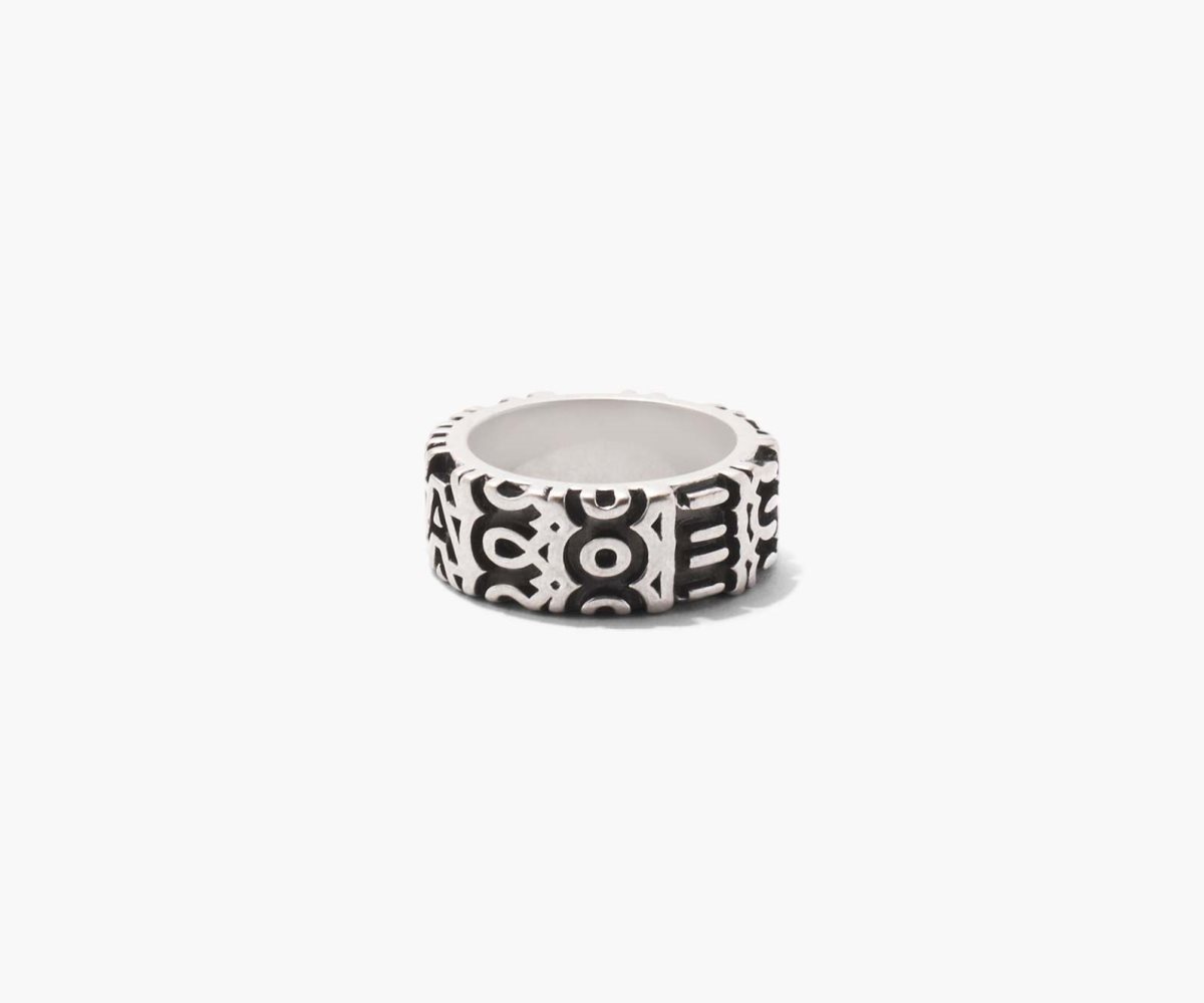 Marc Jacobs Monogram Engraved Ring Stříbrné | NOSPF7584