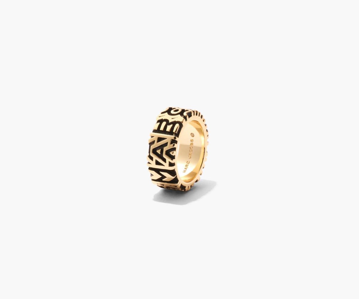 Marc Jacobs Monogram Engraved Ring Zlaté | QVBFT3809