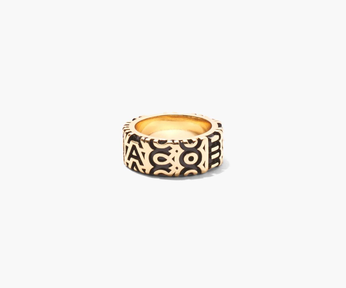 Marc Jacobs Monogram Engraved Ring Zlaté | QVBFT3809