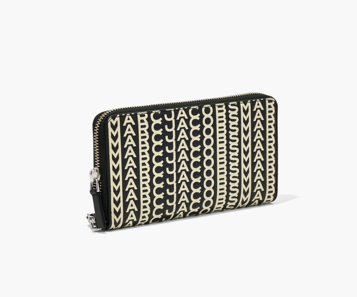 Marc Jacobs Monogram Læder Continental Wristlet Wallet Černé Bílé | QBNLU5730