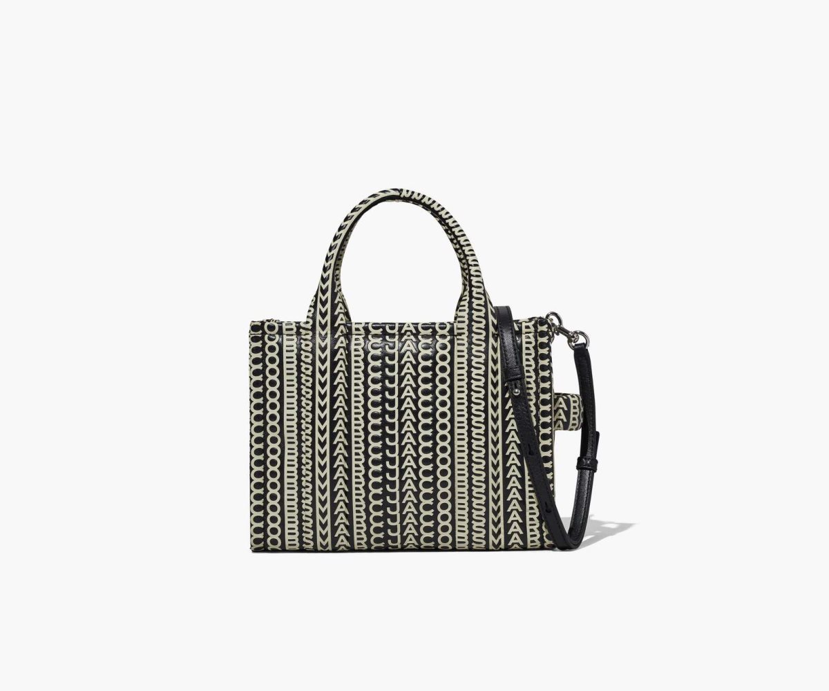 Marc Jacobs Monogram Læder Mini Tote Černé Bílé | DSCJO1986