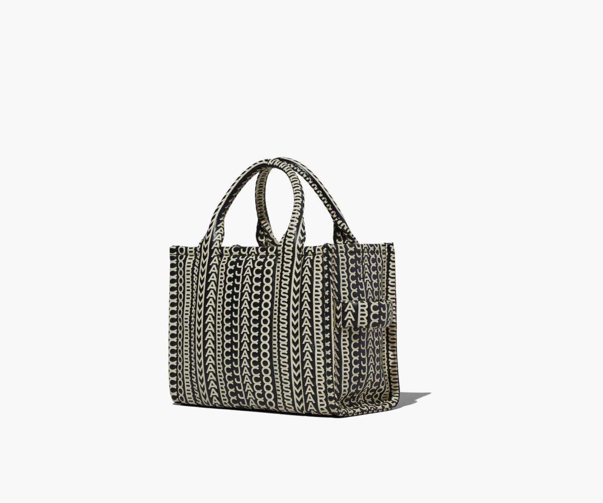 Marc Jacobs Monogram Læder Mini Tote Černé Bílé | DSCJO1986