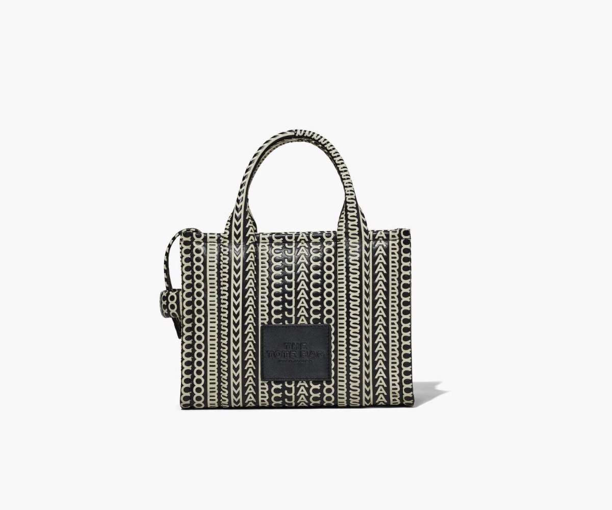 Marc Jacobs Monogram Læder Mini Tote Černé Bílé | DSCJO1986