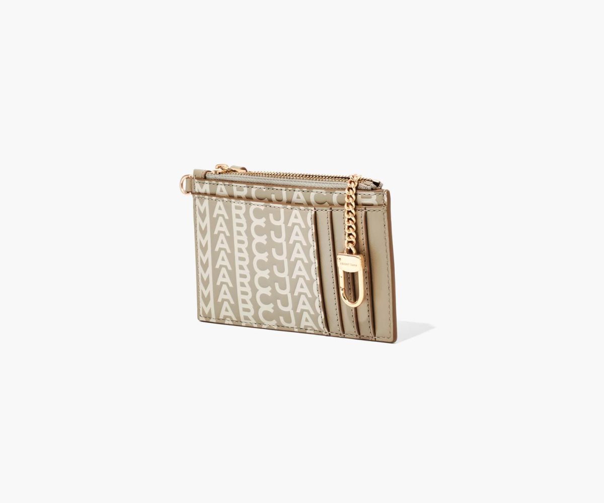 Marc Jacobs Monogram Læder Top Zip Wristlet Hnědožlutý | PYLJM0318