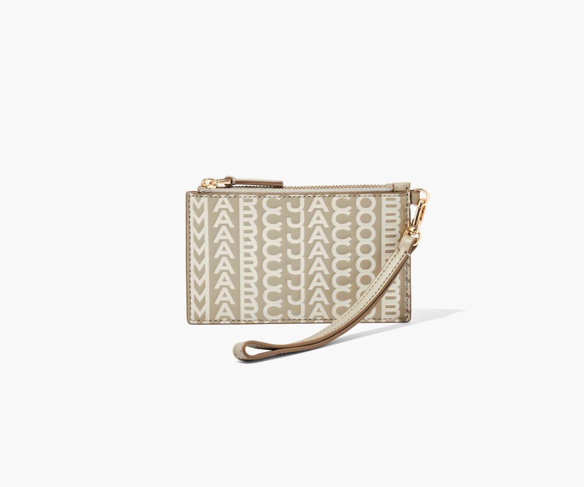 Marc Jacobs Monogram Læder Top Zip Wristlet Hnědožlutý | PYLJM0318