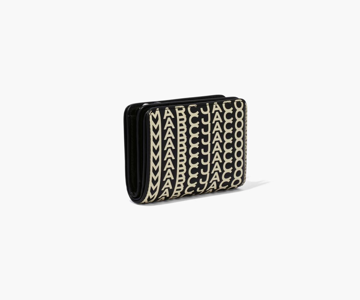 Marc Jacobs Monogram Mini Compact Wallet Černé Bílé | VZGDK0741