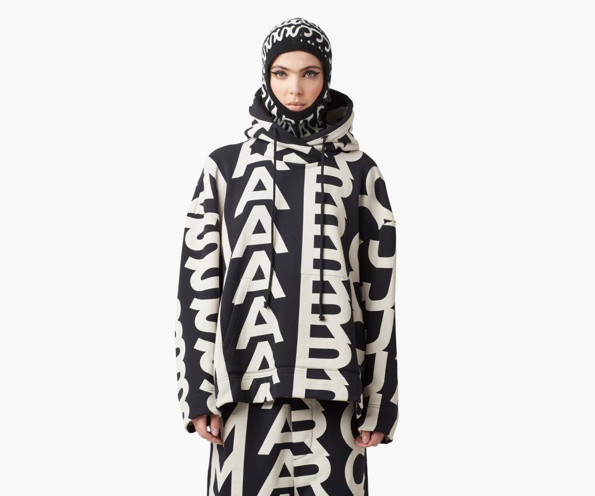 Marc Jacobs Monogram Oversized Hoodie Černé Bílé | XPIKJ3452