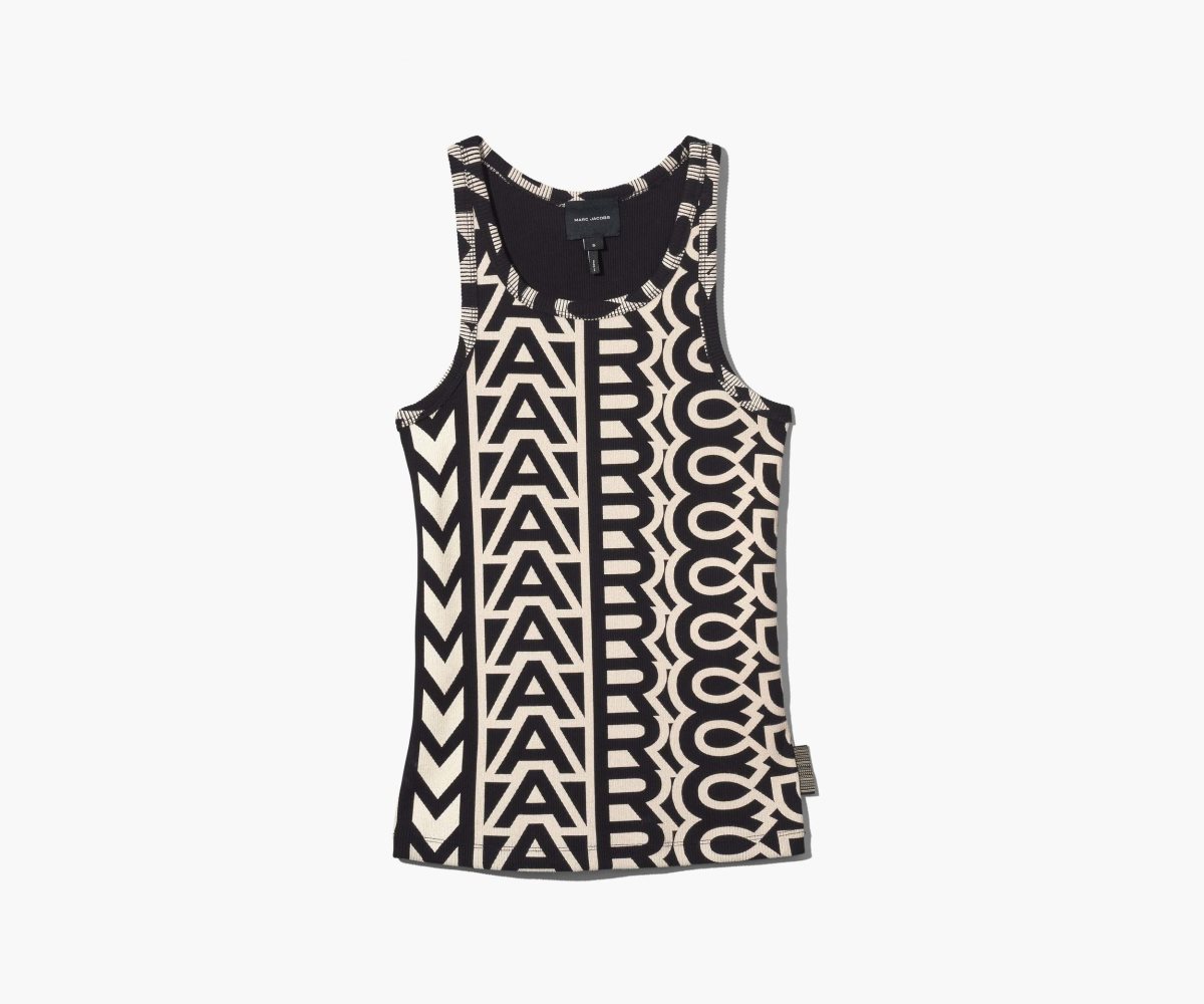 Marc Jacobs Monogram Rib Tank Černé Bílé | VIBXN3278