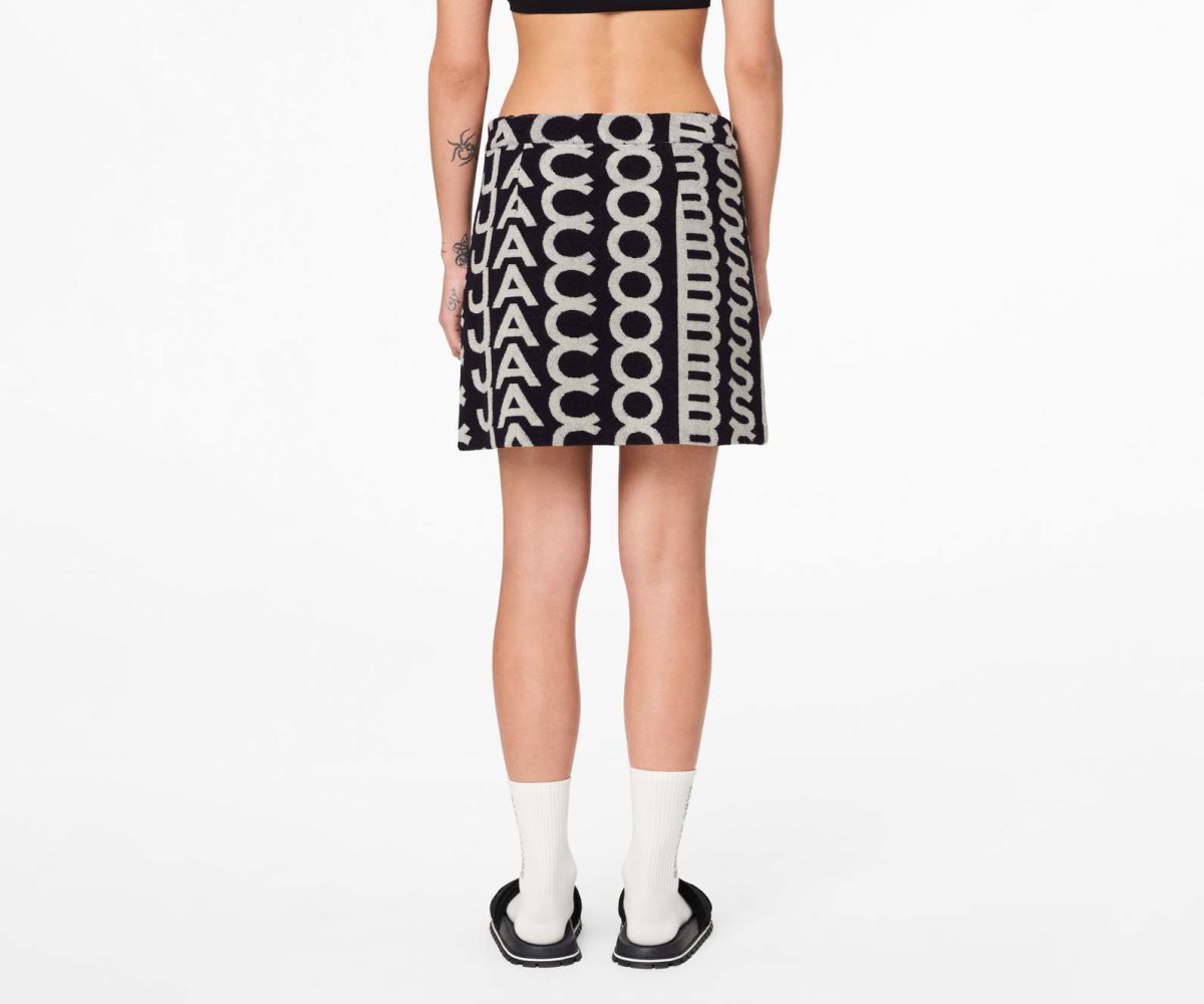 Marc Jacobs Monogram Terry Skirt Černé Bílé | HFZGY0487