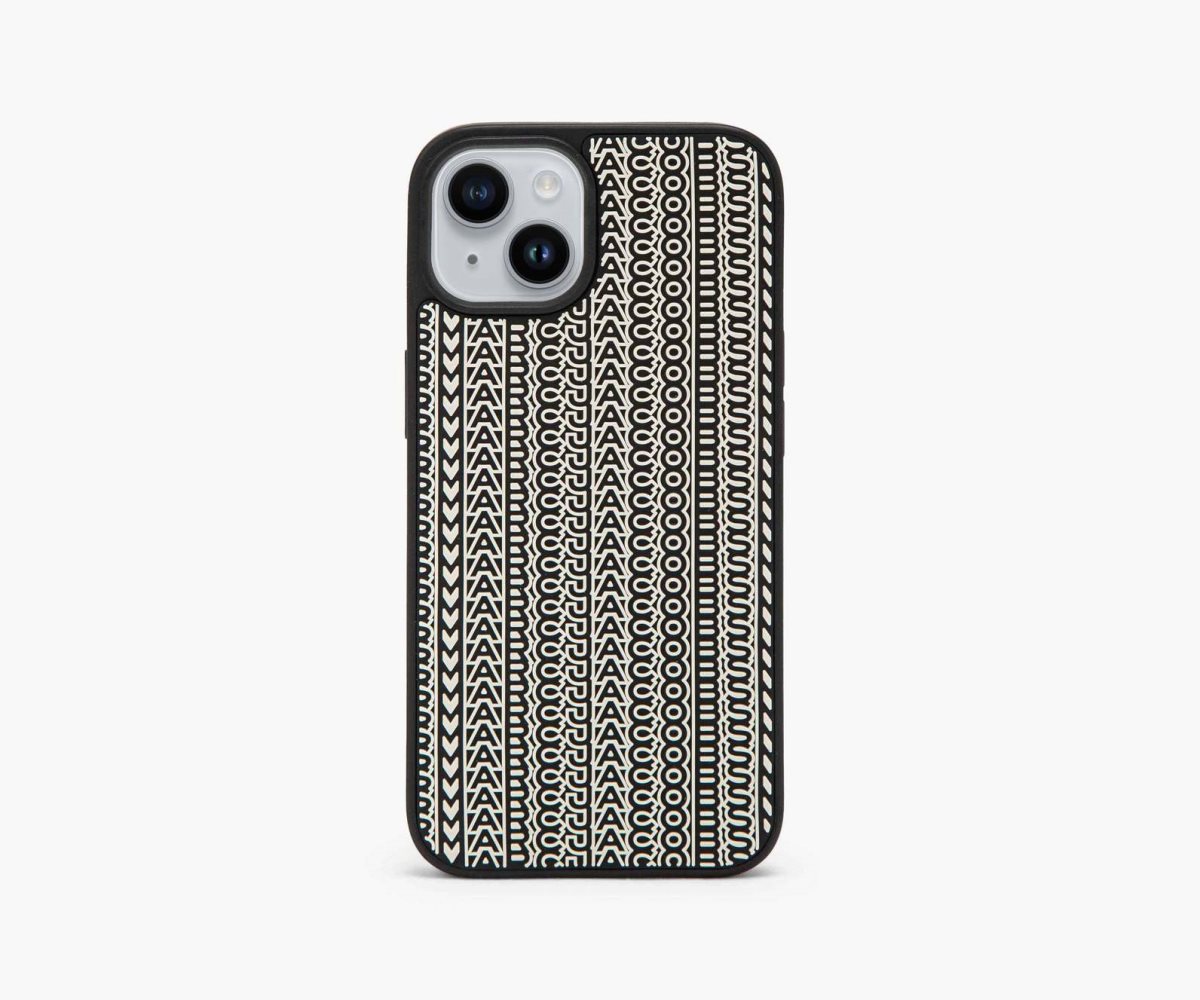 Marc Jacobs Monogram iPhone 14 3D Case Černé Bílé | PBATG7813