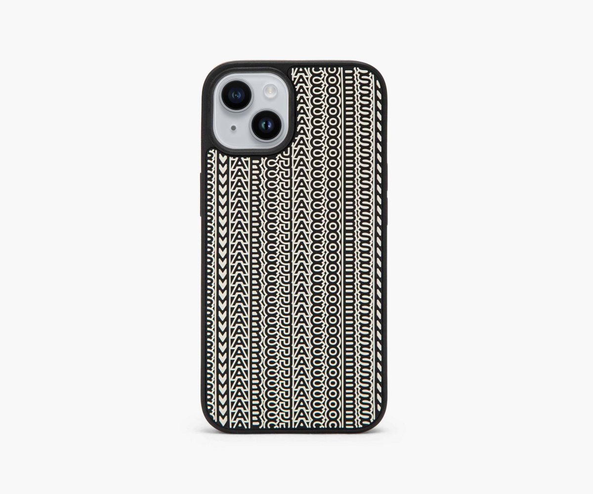 Marc Jacobs Monogram iPhone 14 3D Case Černé Bílé | PBATG7813