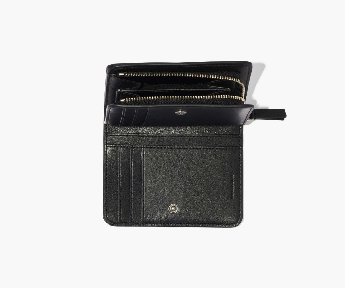 Marc Jacobs Pruhovaný J Marc Mini Compact Wallet Černé Bílé | GIZTP4613