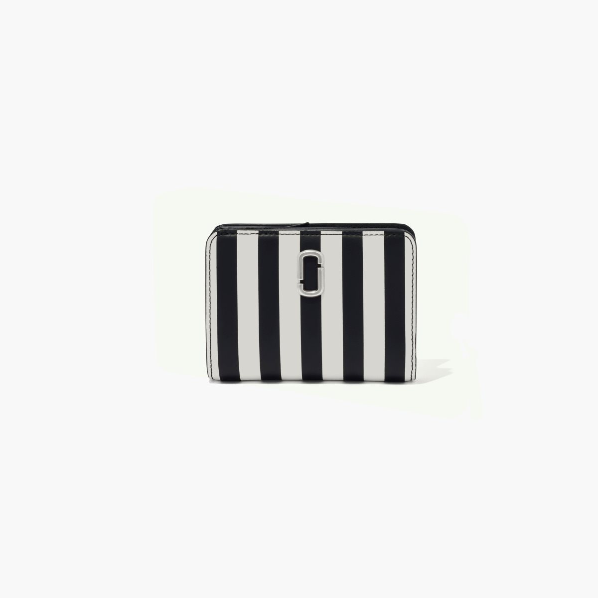 Marc Jacobs Pruhovaný J Marc Mini Compact Wallet Černé Bílé | GIZTP4613