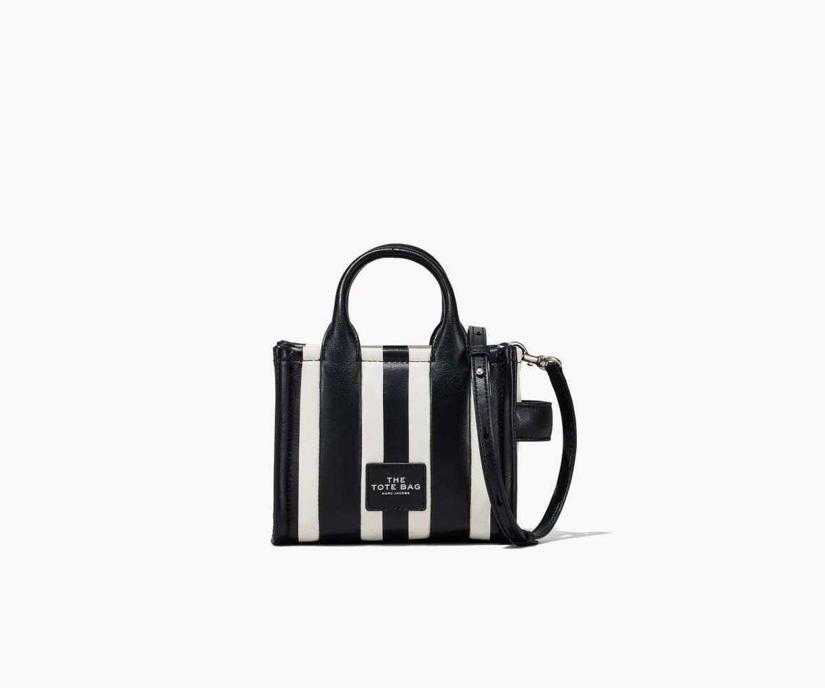 Marc Jacobs Pruhovaný Micro Tote Bag Černé Bílé | UMLCD0587