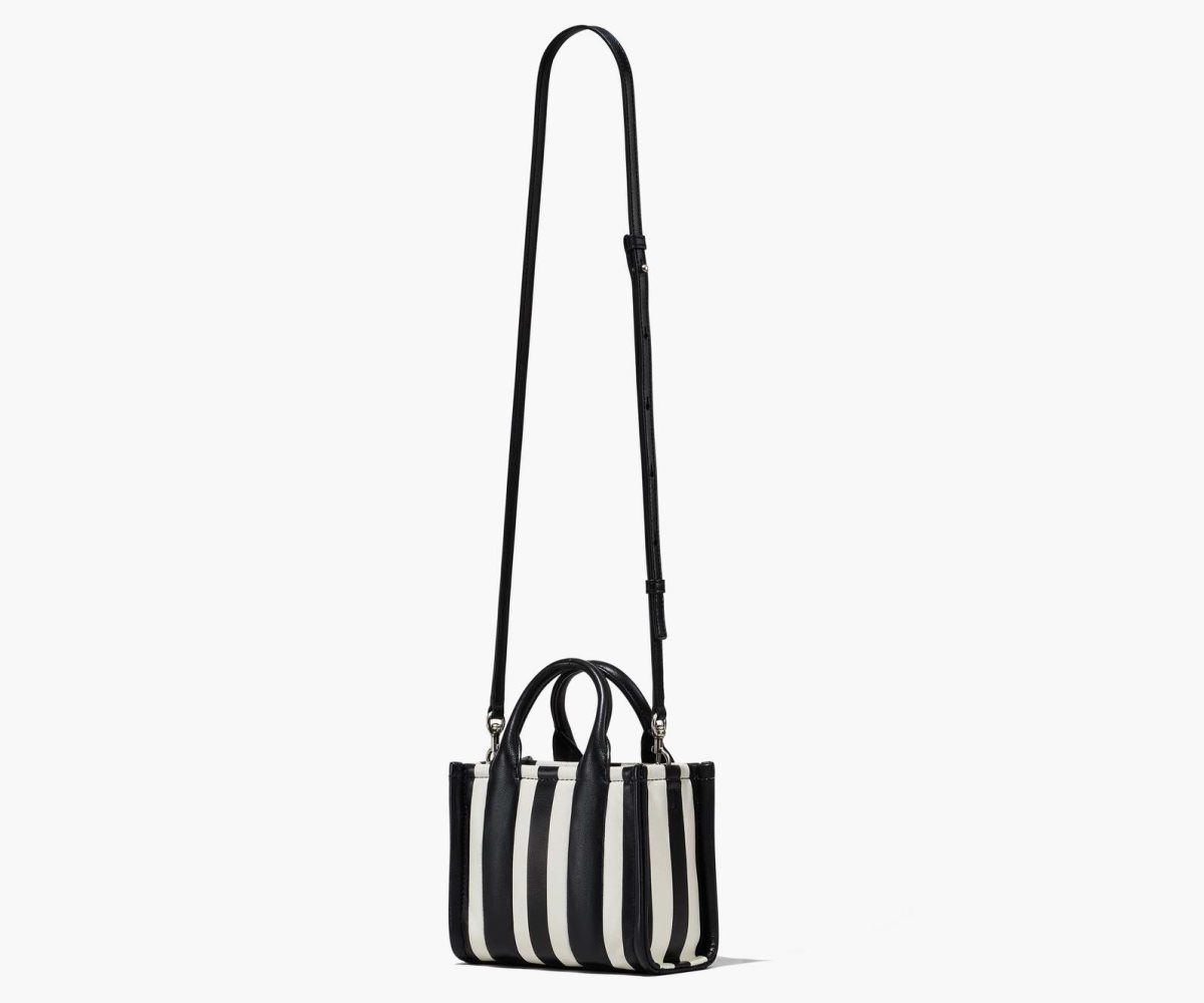 Marc Jacobs Pruhovaný Micro Tote Bag Černé Bílé | UMLCD0587