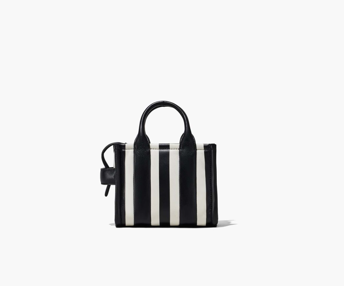 Marc Jacobs Pruhovaný Micro Tote Bag Černé Bílé | UMLCD0587