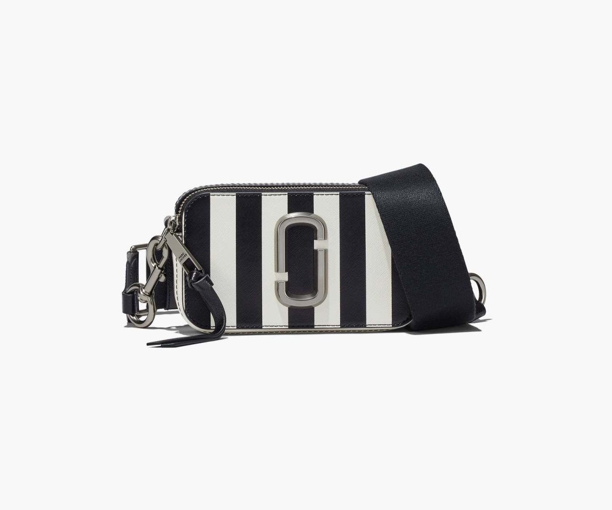 Marc Jacobs Pruhovaný Snapshot Černé Bílé | TFZND2350