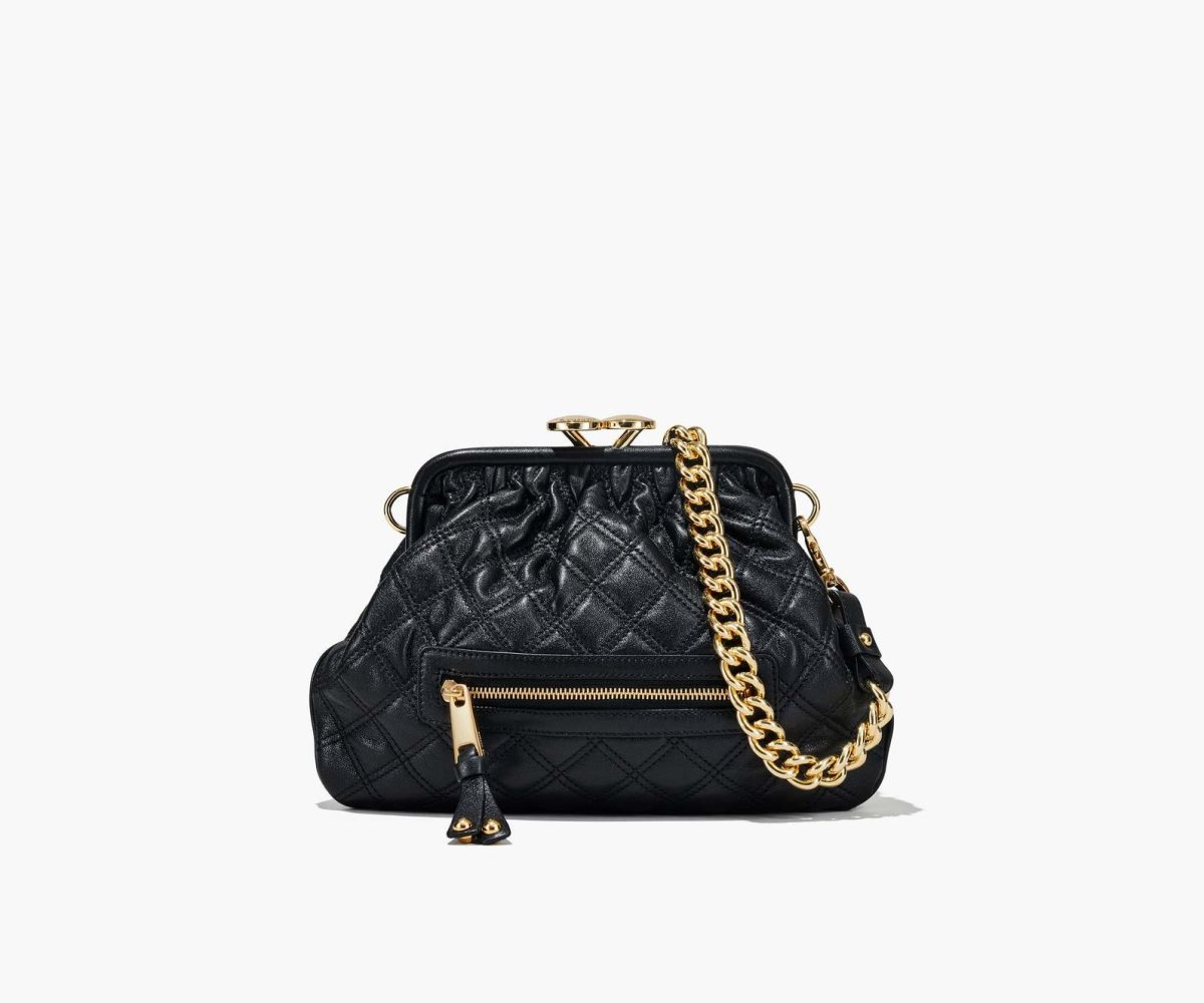 Marc Jacobs Re-Edition Prošívaný Læder Little Stam Bag Černé | FBAYL3572