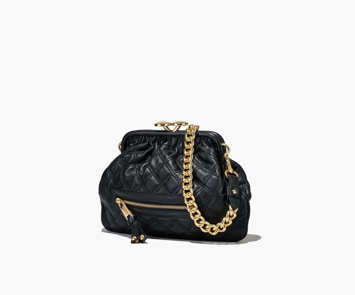 Marc Jacobs Re-Edition Prošívaný Læder Little Stam Bag Černé | FBAYL3572