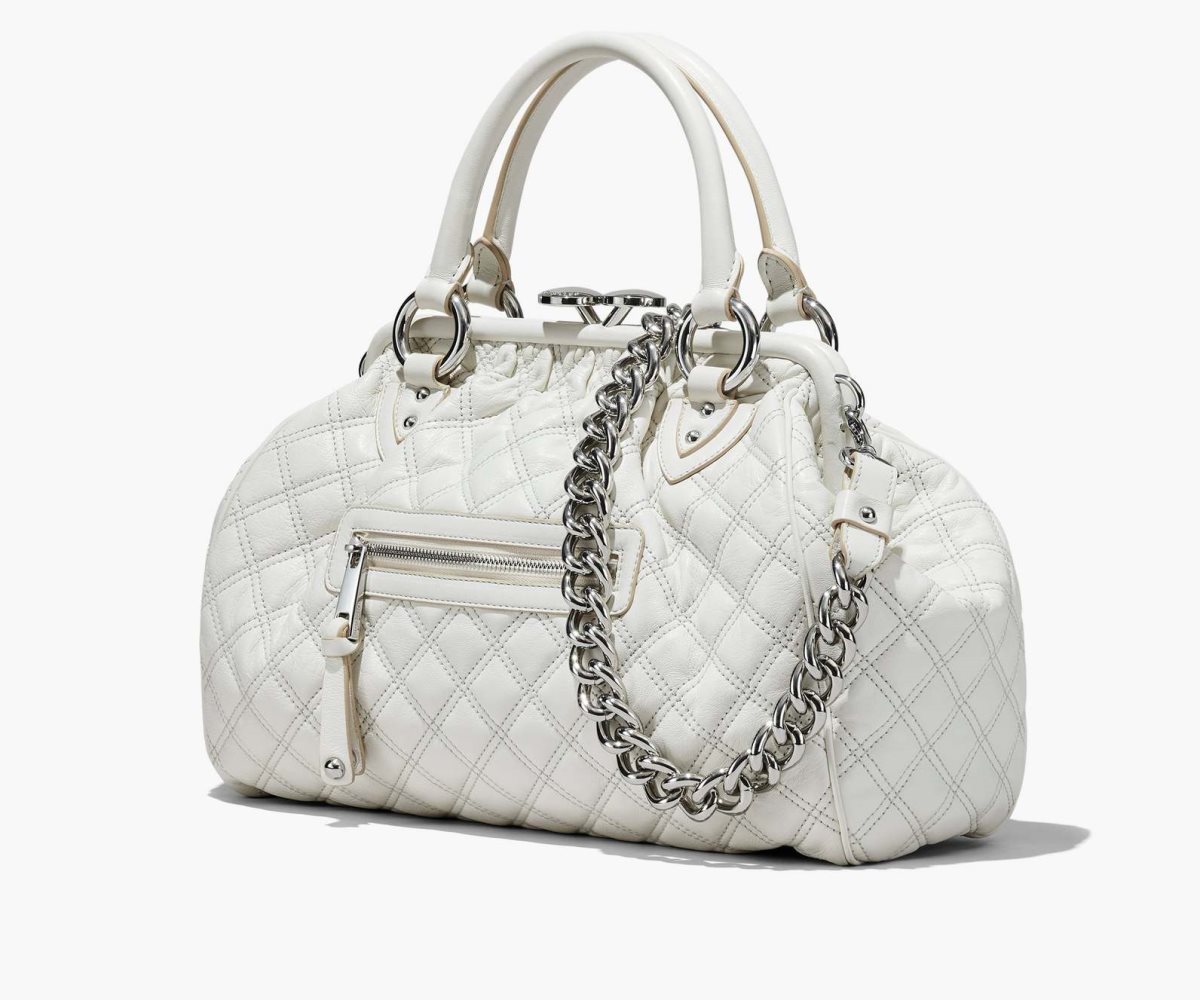 Marc Jacobs Re-Edition Prošívaný Læder Stam Bag Bílé | HMLBR1457