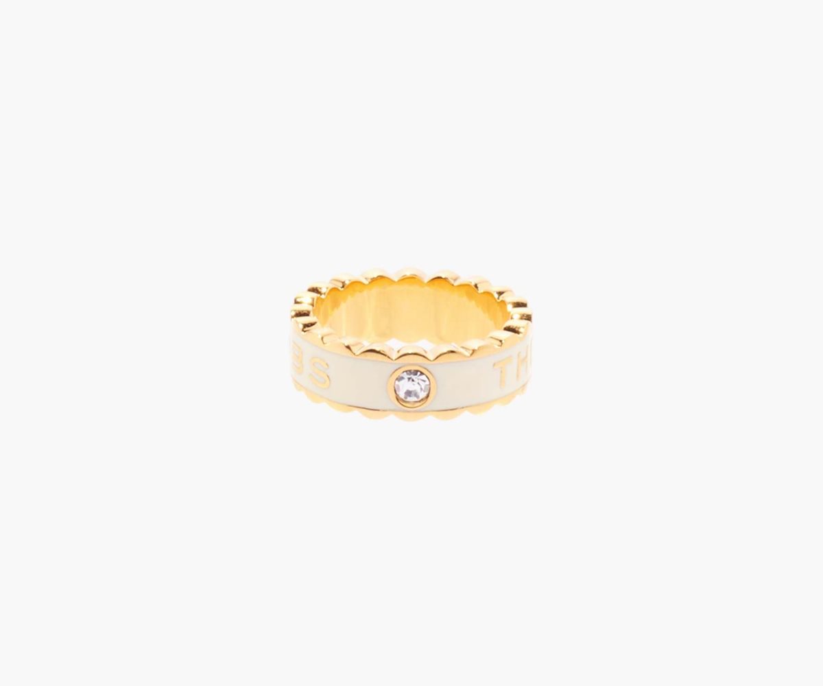 Marc Jacobs Scallop Medallion Ring Krém Zlaté | NZVSE3870