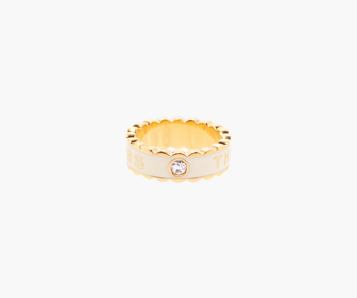 Marc Jacobs Scallop Medallion Ring Krém Zlaté | NZVSE3870