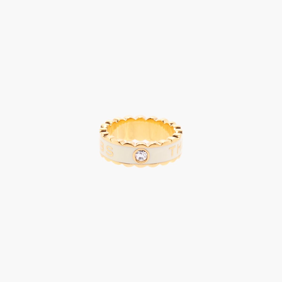 Marc Jacobs Scallop Medallion Ring Krém Zlaté | NZVSE3870