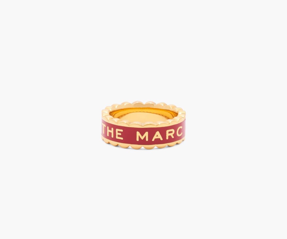 Marc Jacobs Scallop Medallion Ring Červené Zlaté | UBQXO5806