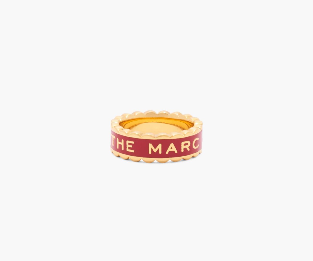 Marc Jacobs Scallop Medallion Ring Červené Zlaté | UBQXO5806